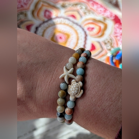 ʜᴀɴᴅᴄʀᴀғᴛᴇᴅ ɴᴀᴛᴜʀᴀʟ sᴛᴏɴᴇ ʙʀᴀᴄᴇʟᴇᴛ sᴇᴛ - Picture 2 of 5